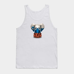 Baby Elephant with Glasses and Slovenian Flag Tank Top